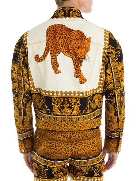 versace jacketbaroque leopard man|versace mens suede bomber jacket.